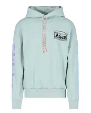 Aries Logo Printed Long-Sleeved Hoodie