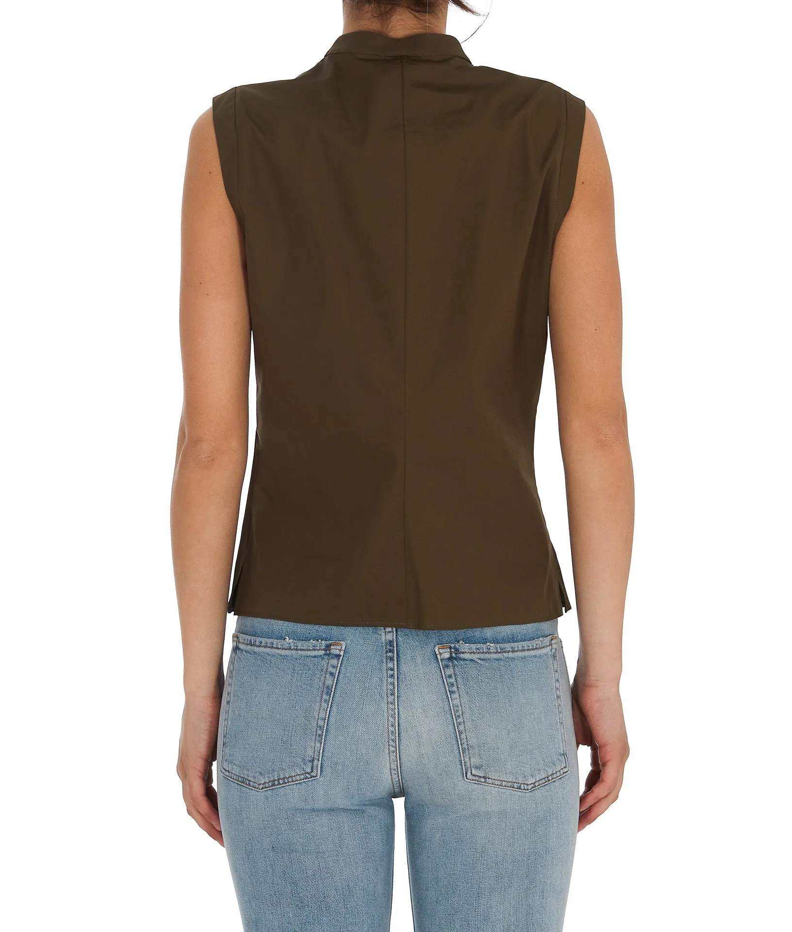 Aspesi Mandarin Collar Sleeveless Top