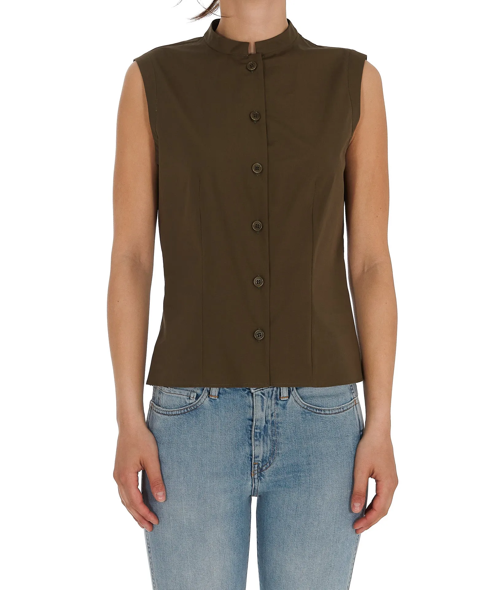 Aspesi Mandarin Collar Sleeveless Top