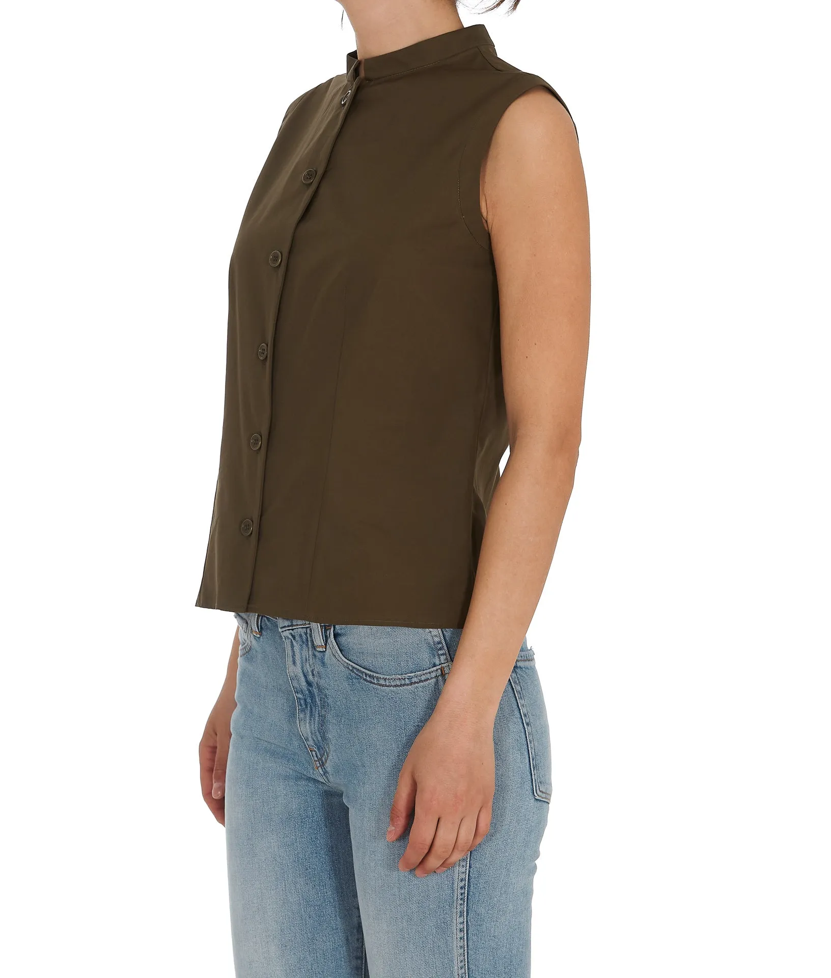 Aspesi Mandarin Collar Sleeveless Top