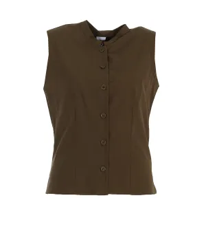 Aspesi Mandarin Collar Sleeveless Top