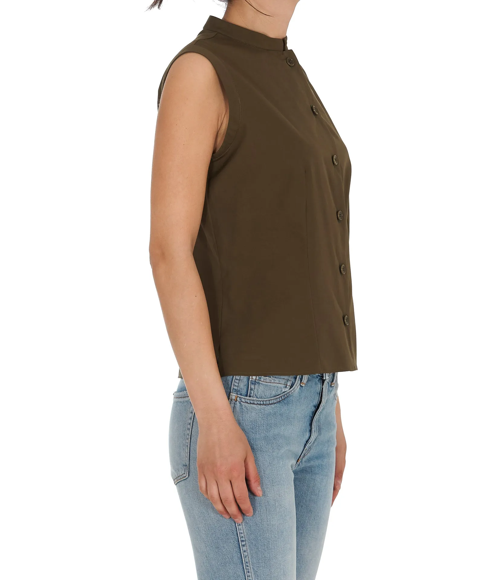 Aspesi Mandarin Collar Sleeveless Top