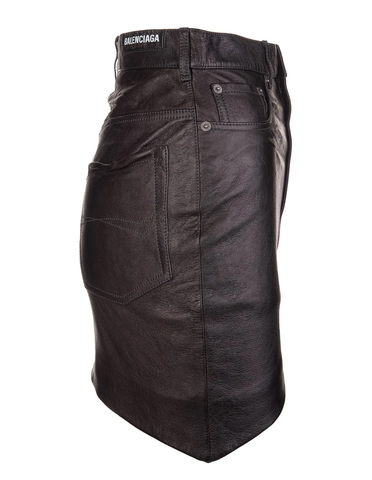 Balenciaga Hourglass Leather Skirt