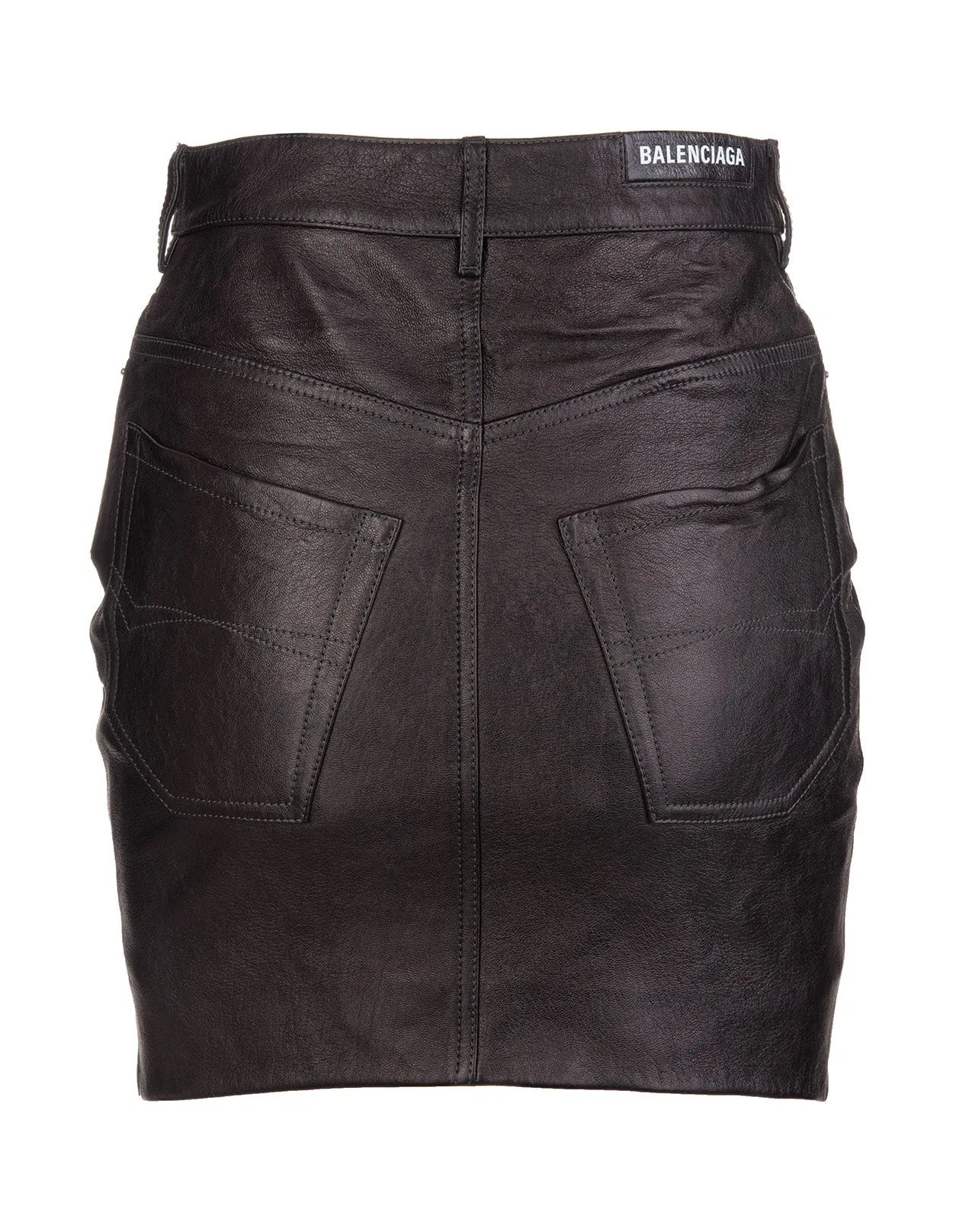 Balenciaga Hourglass Leather Skirt