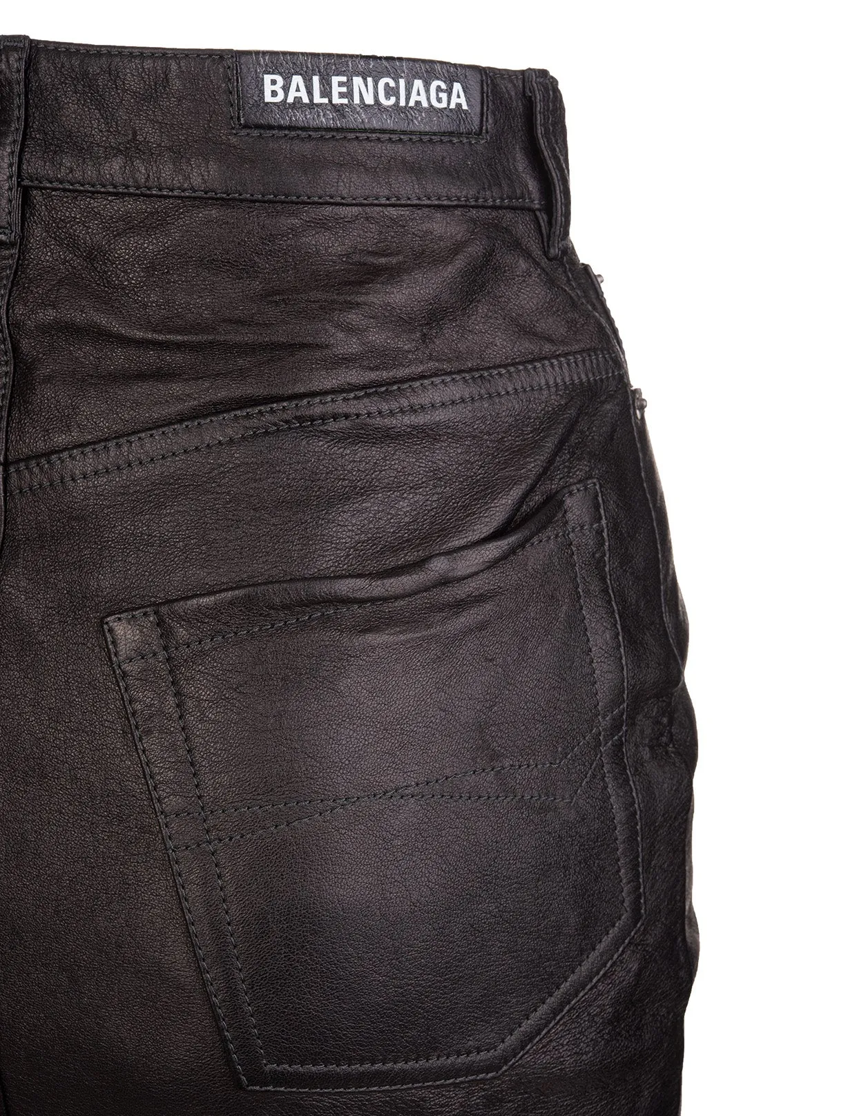 Balenciaga Hourglass Leather Skirt