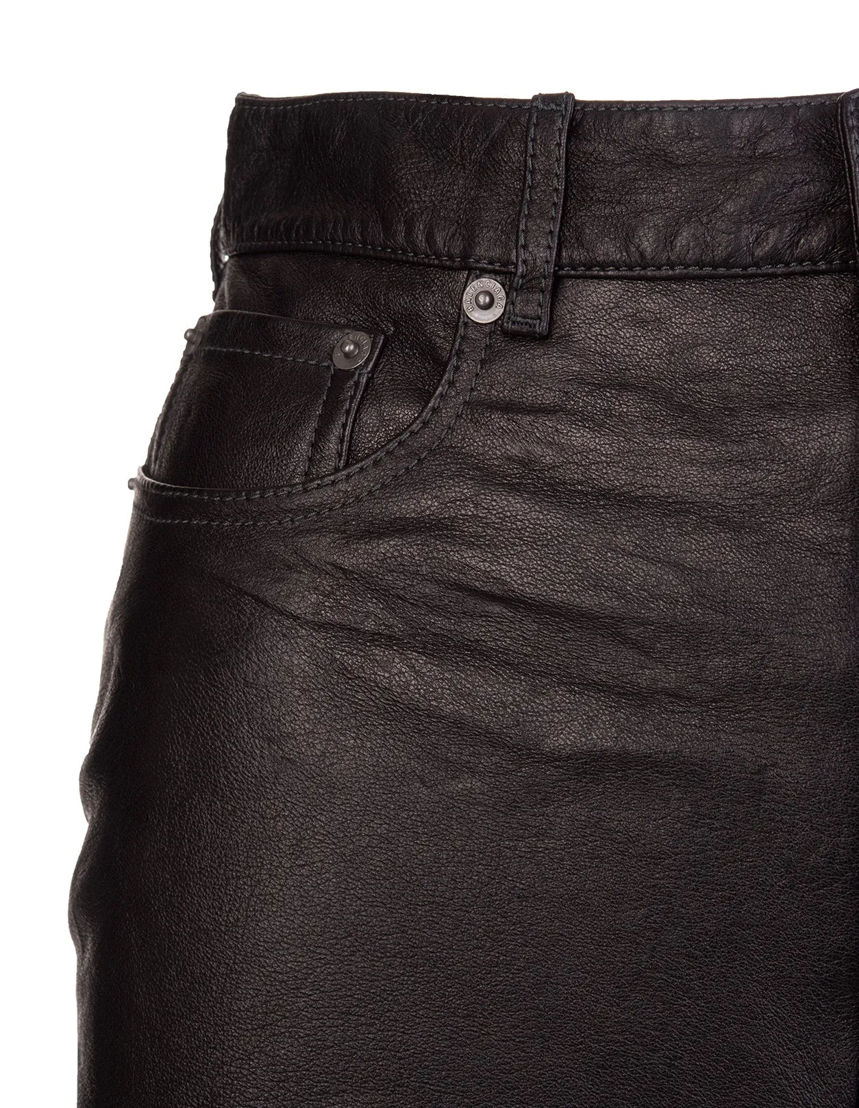 Balenciaga Hourglass Leather Skirt