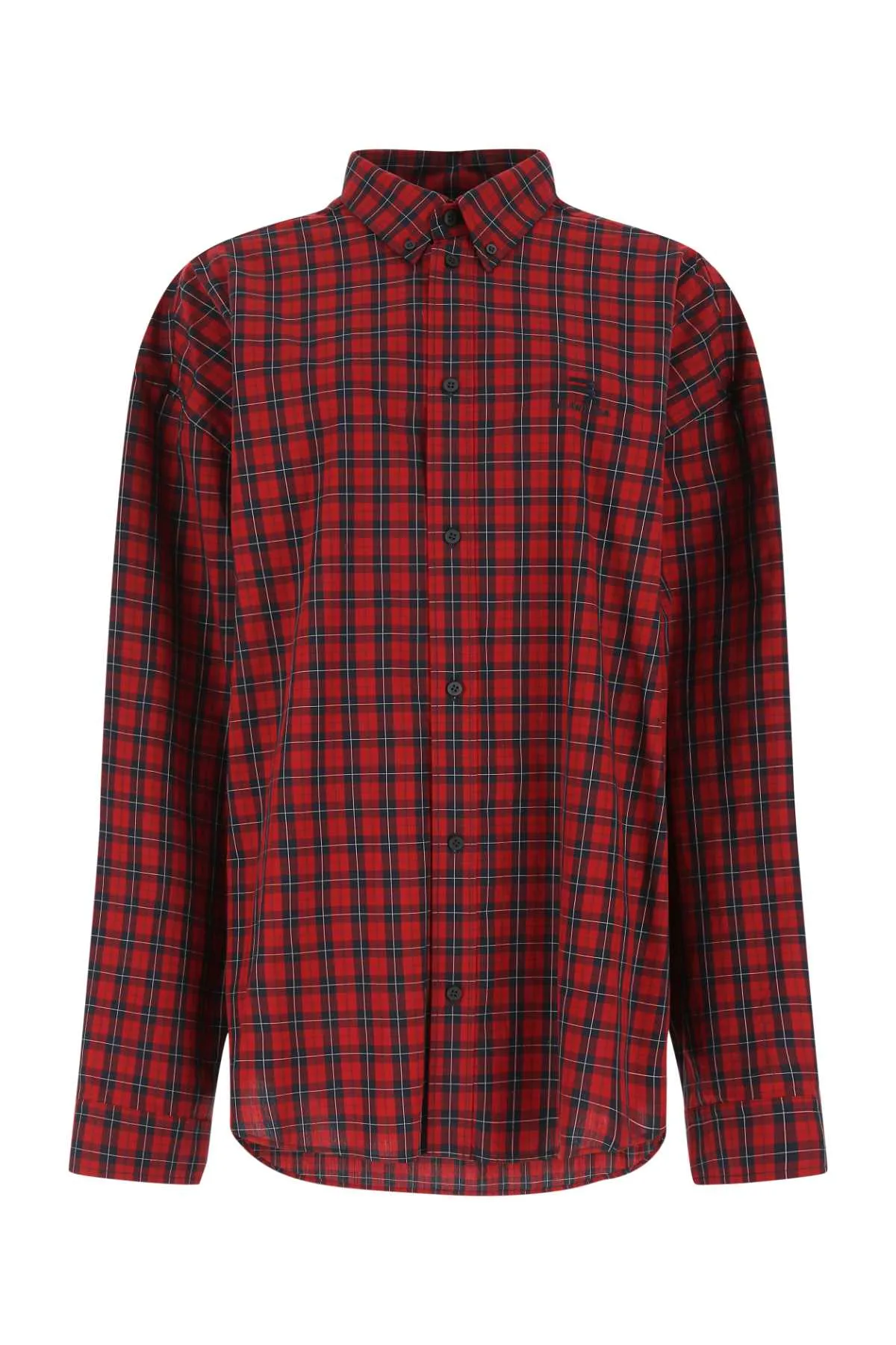 Balenciaga Logo Embroidered Checked Shirt