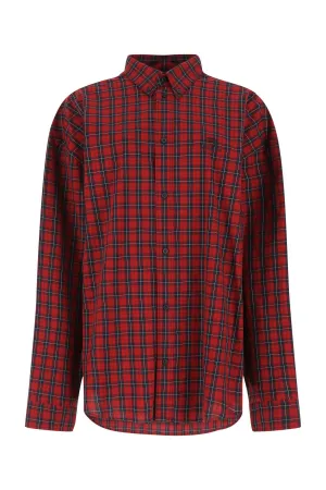 Balenciaga Logo Embroidered Checked Shirt