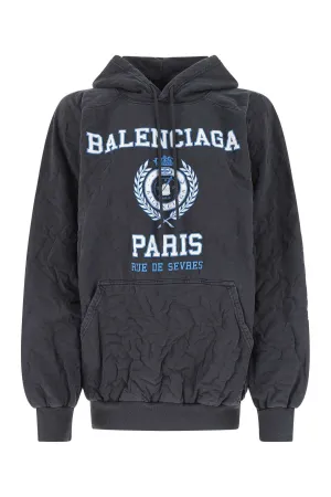 Balenciaga Logo Printed Drawstring Hoodie