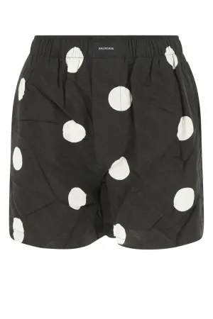 Balenciaga Polka Dot Logo Print Shorts