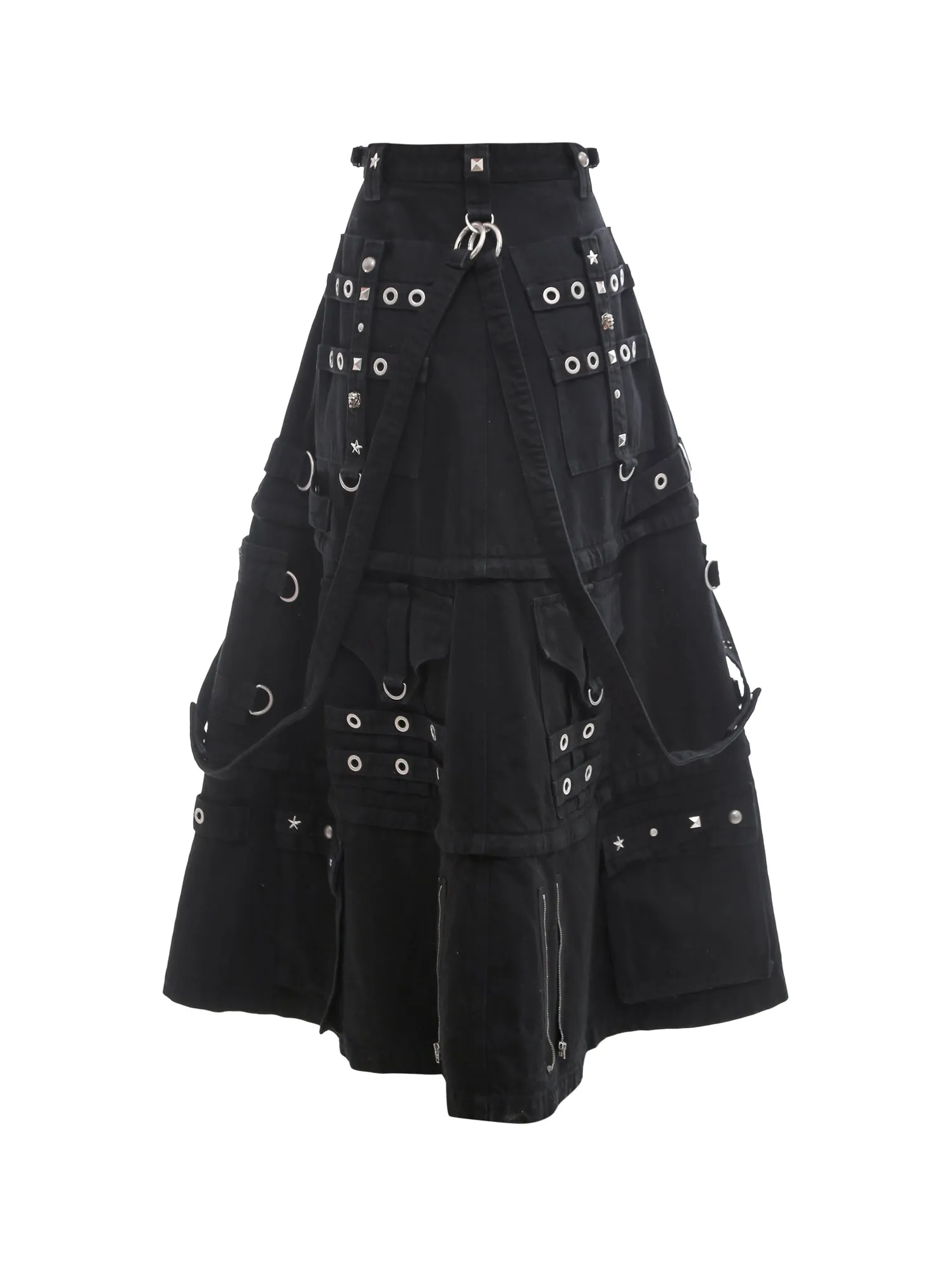 Balenciaga Studded Denim Maxi Skirt