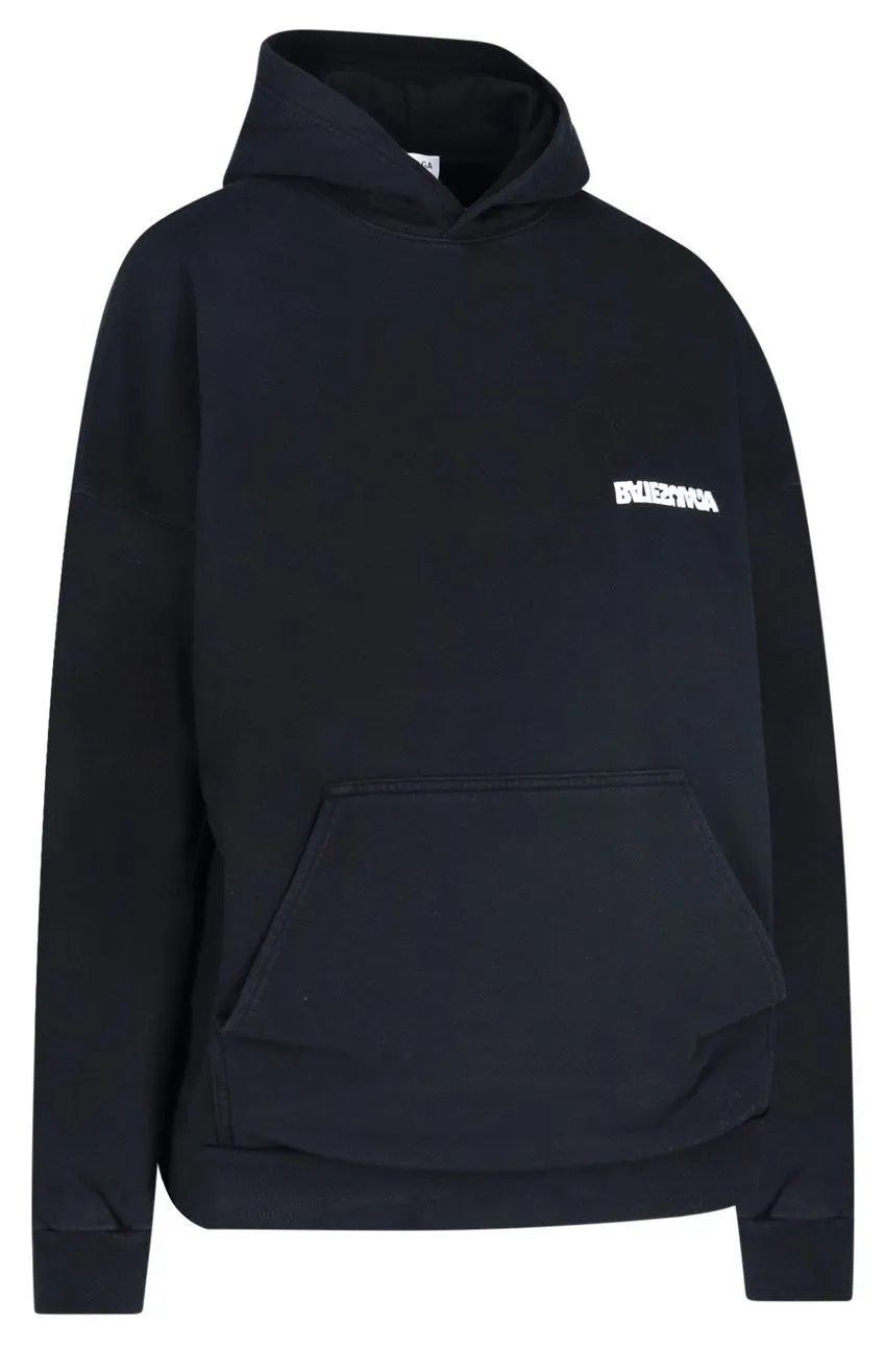 Balenciaga Turn Logo Print Hoodie