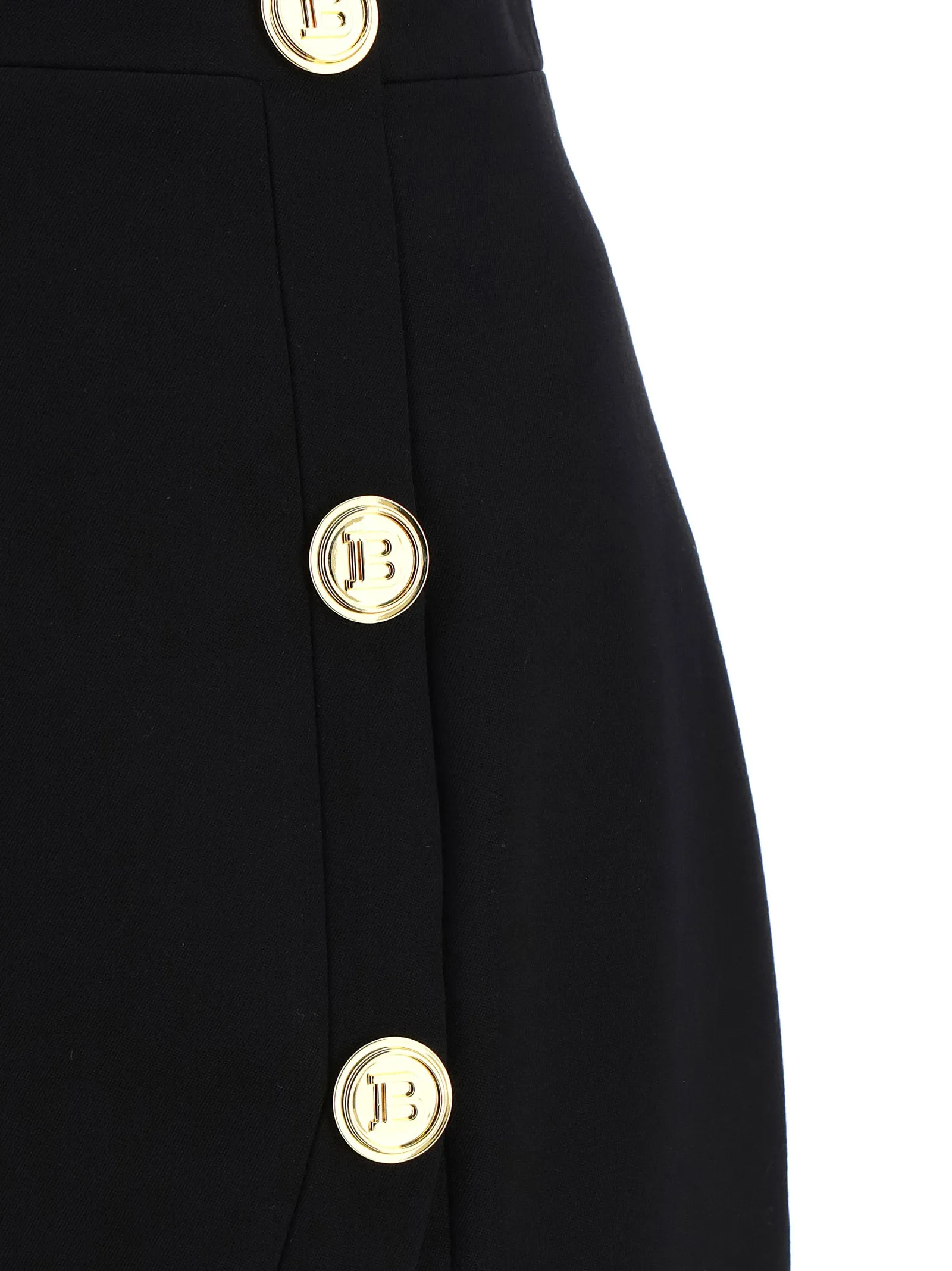 Balmain Asymmetric Buttoned Skirt