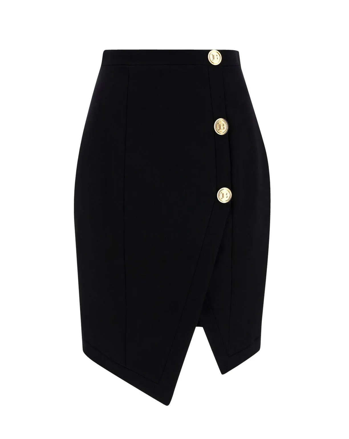 Balmain Asymmetric Buttoned Skirt