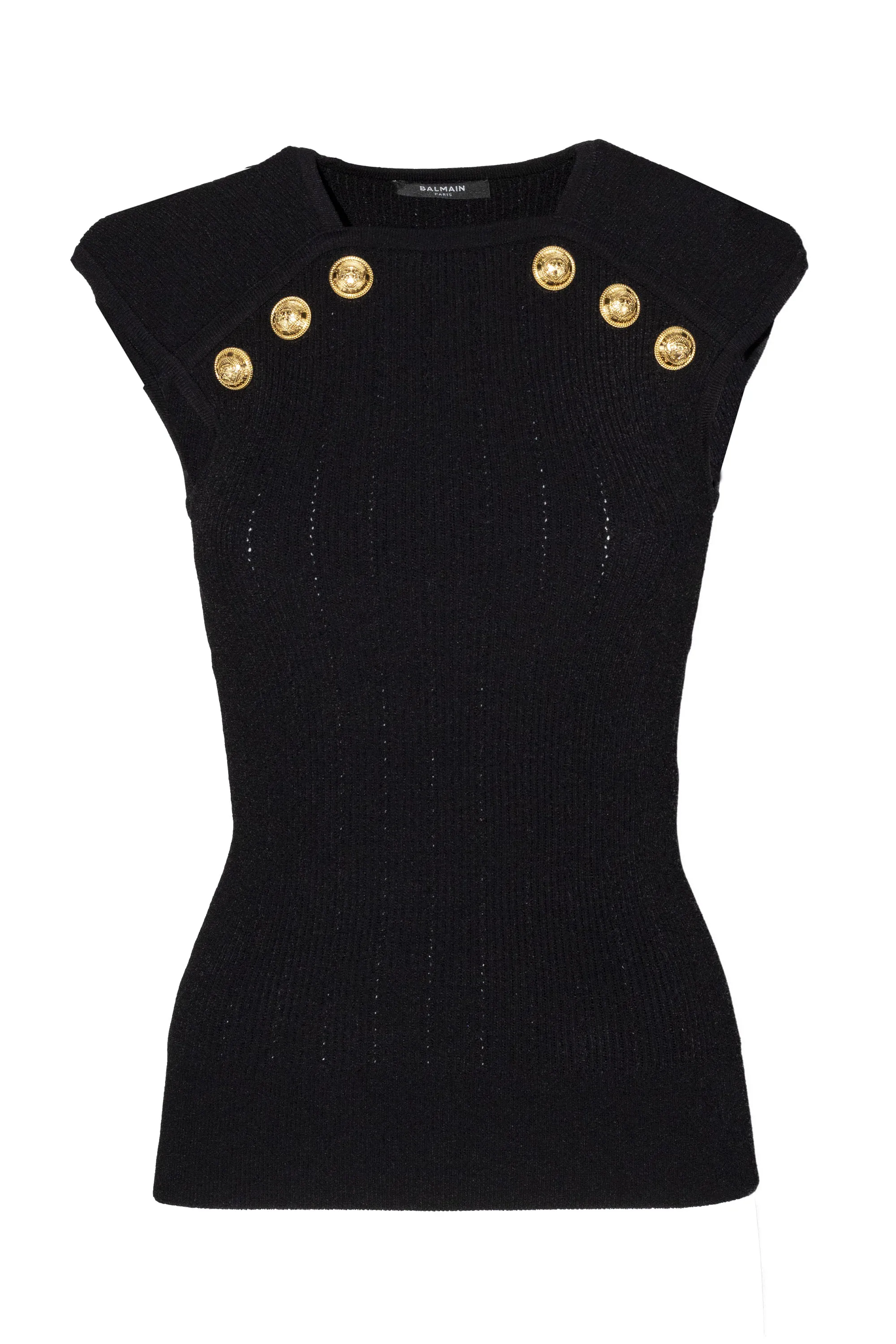 Balmain Button-Detail Sleeveless Top