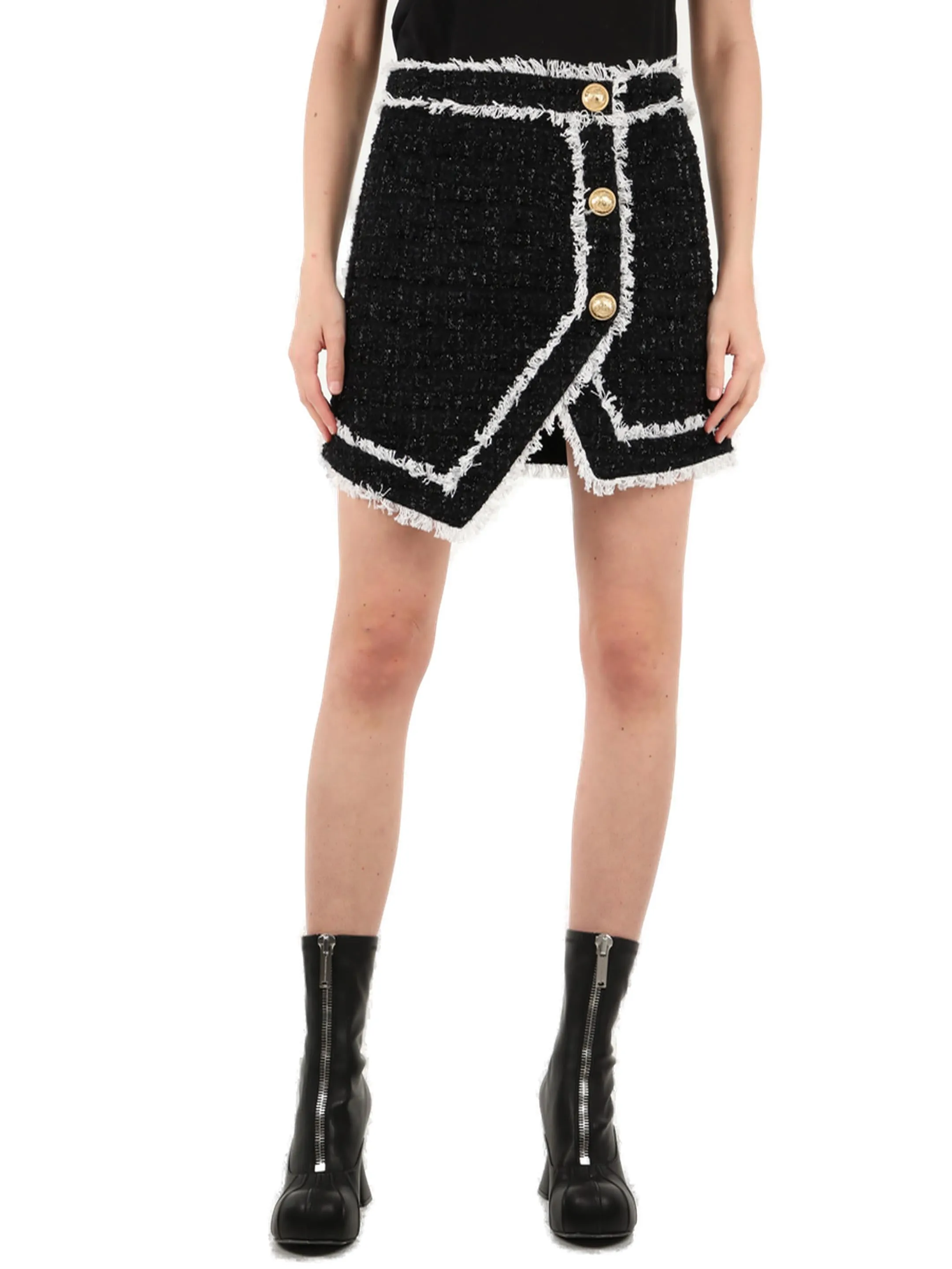 Balmain Button Detailed Mini Skirt