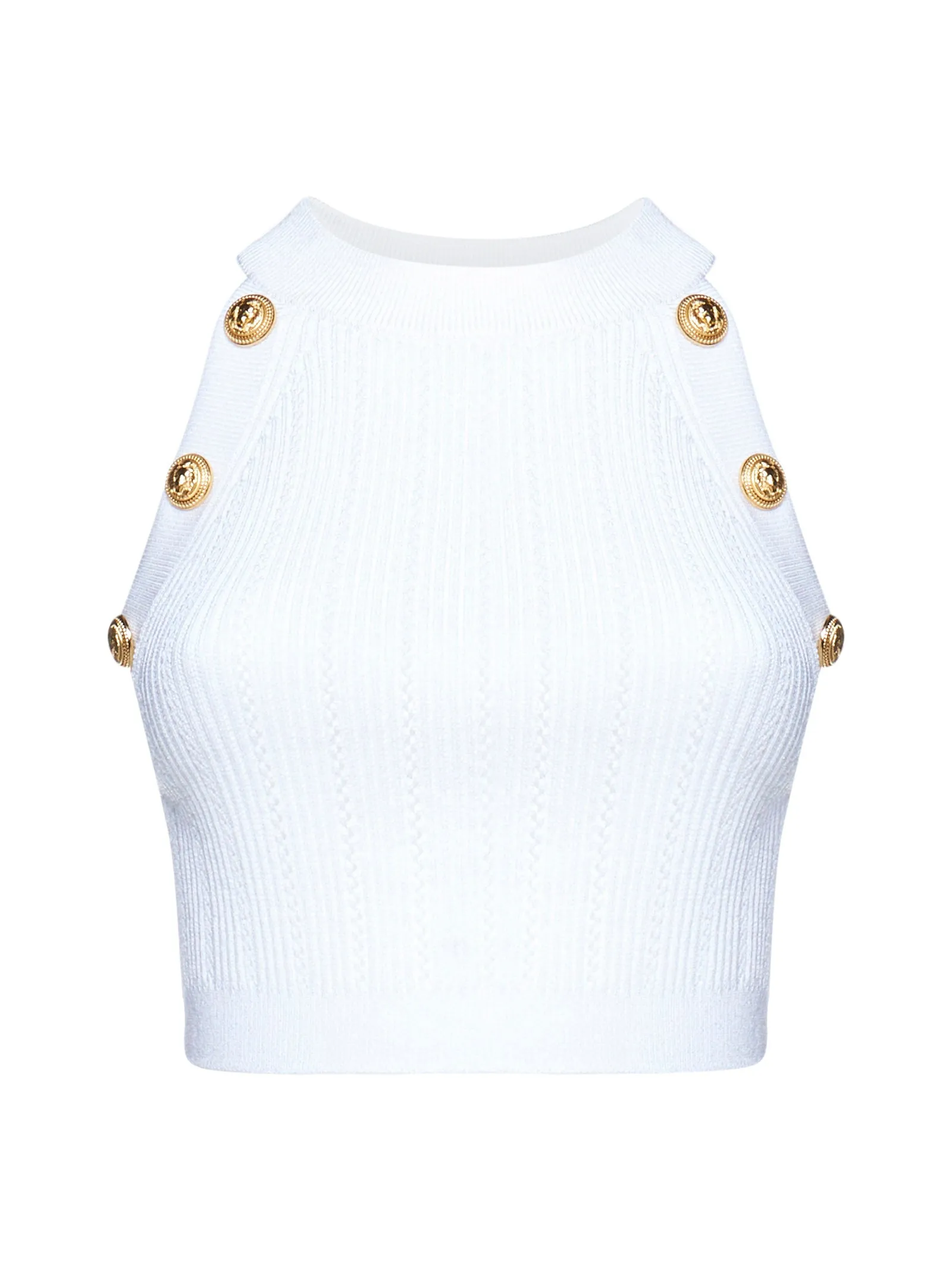 Balmain Button Embellished Knitted Top