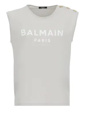 Balmain Button Embellished Tank Top