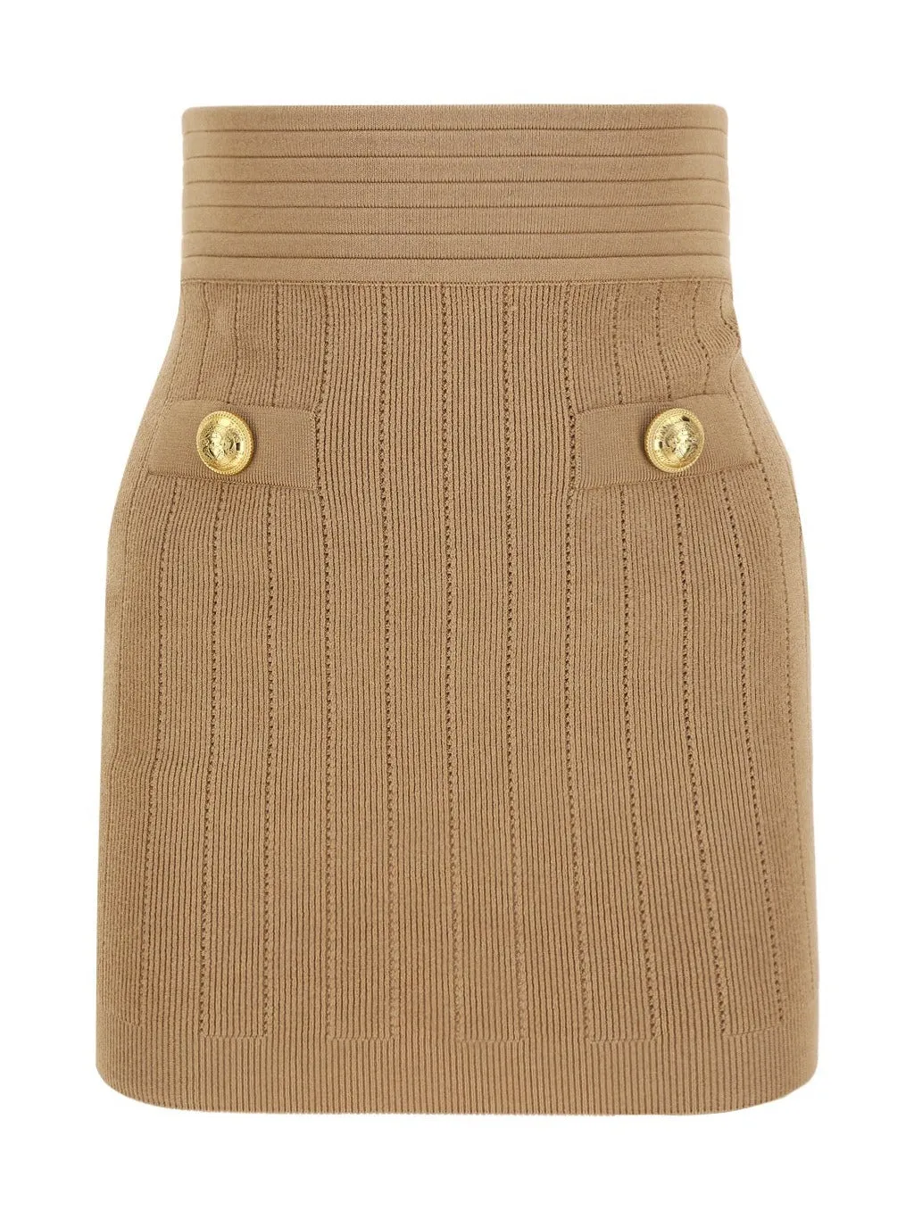 Balmain Buttoned Knit Mini Skirt