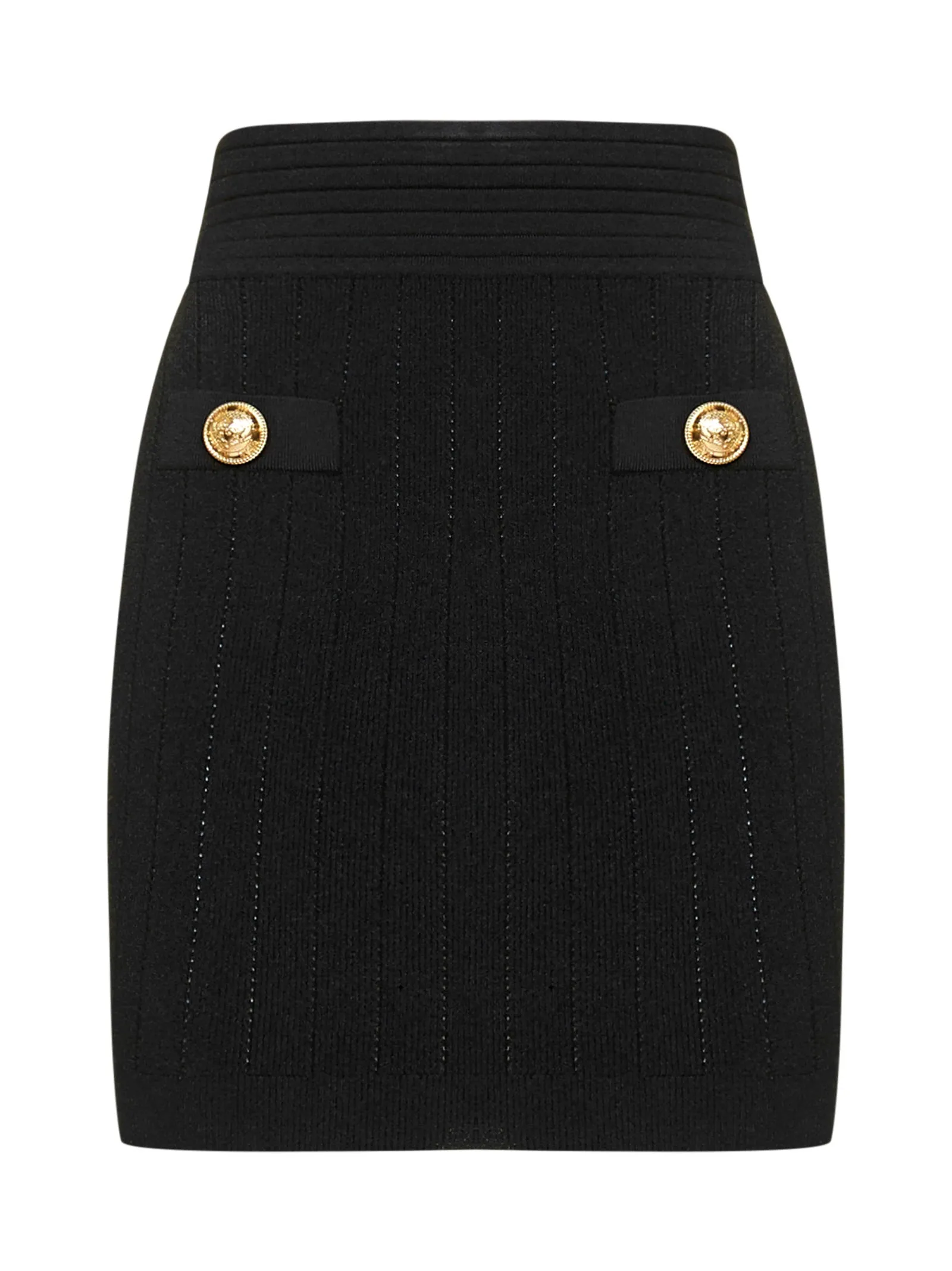 Balmain Buttoned Knit Mini Skirt