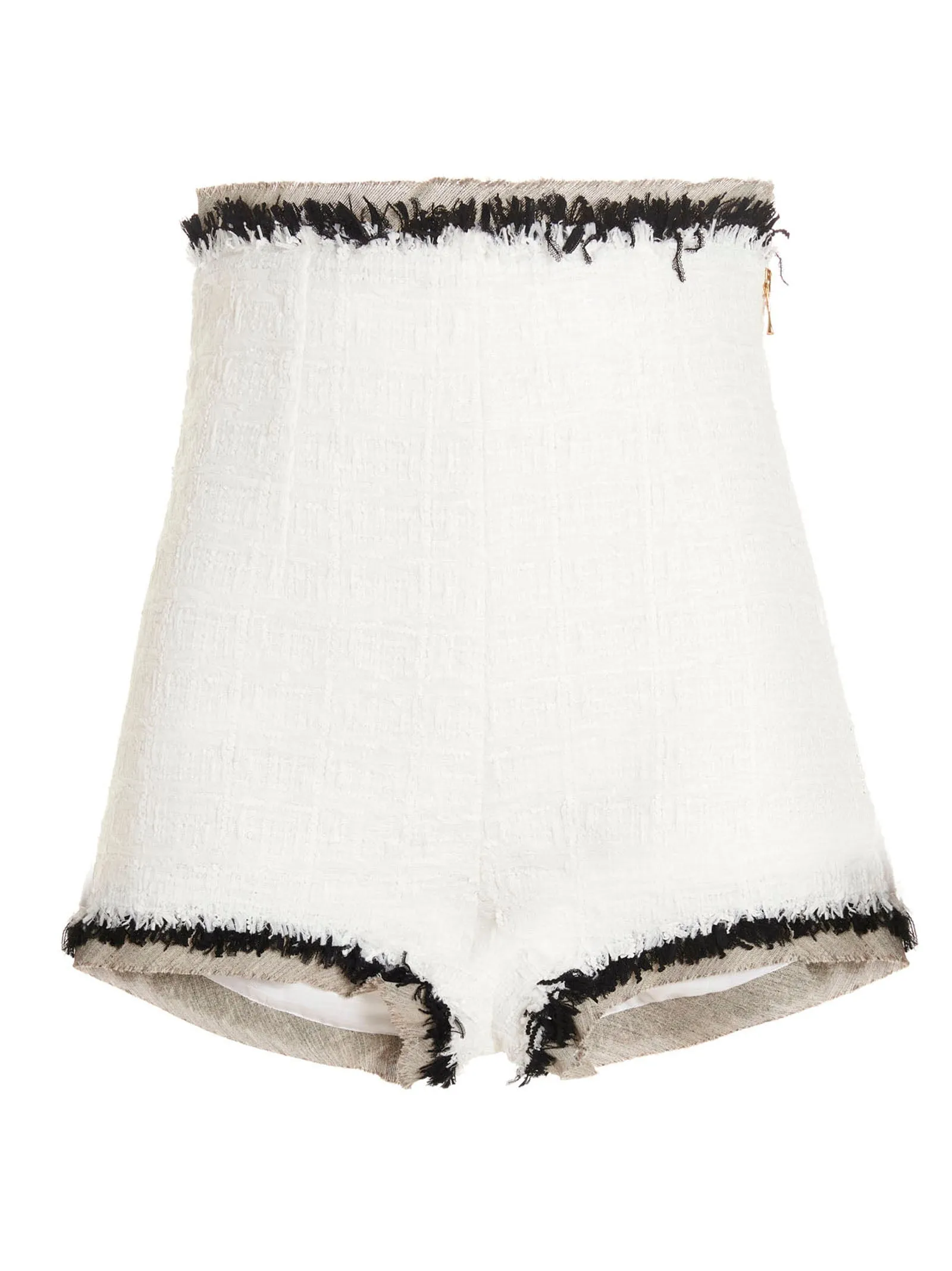 Balmain Contrast-Trim Frayed Edge Shorts