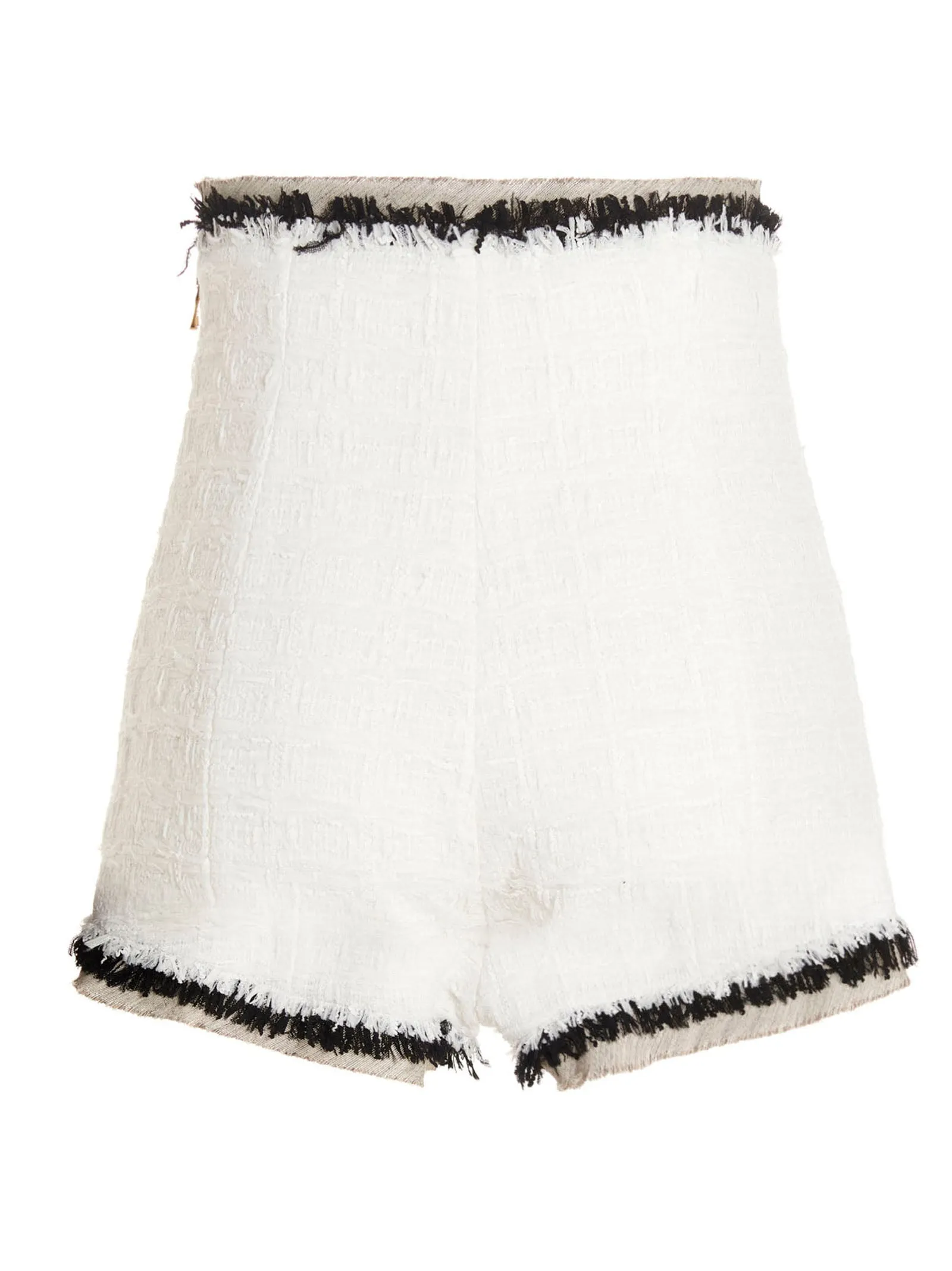 Balmain Contrast-Trim Frayed Edge Shorts