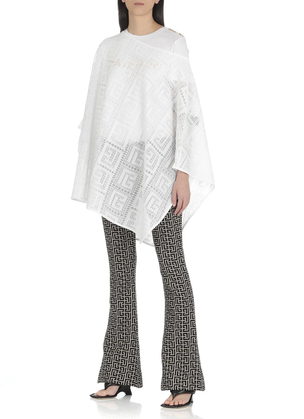 Balmain Crewneck Embroidered Oversized Top