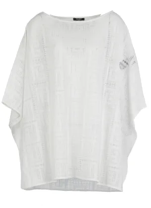 Balmain Crewneck Embroidered Oversized Top