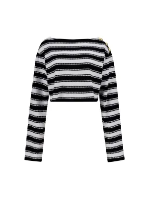 Balmain Cropped Striped Top