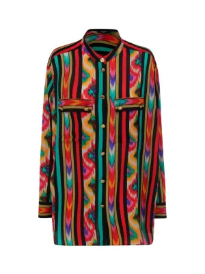 Balmain Geometric Print Long-Sleeved Shirt