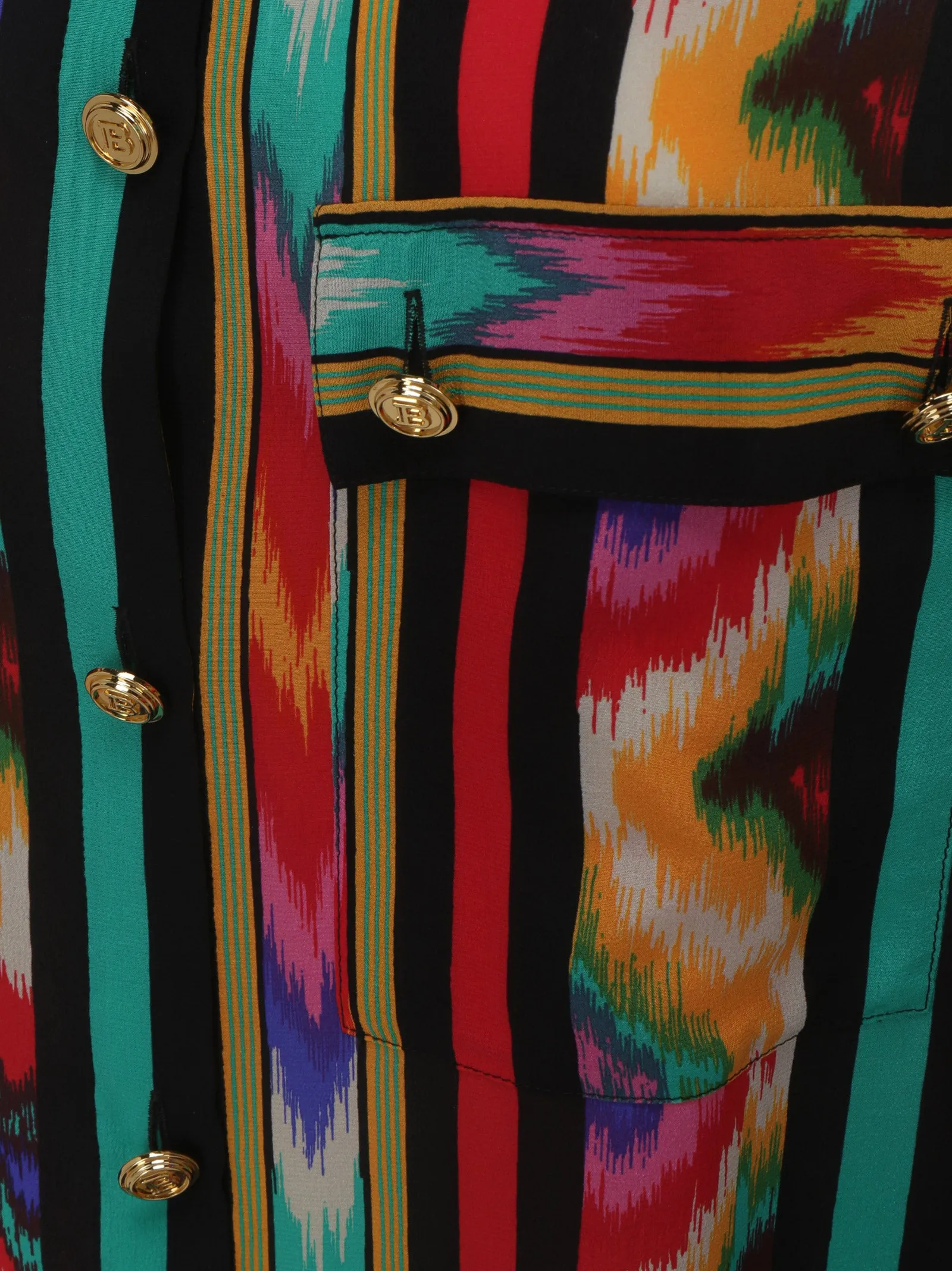 Balmain Geometric Print Long-Sleeved Shirt