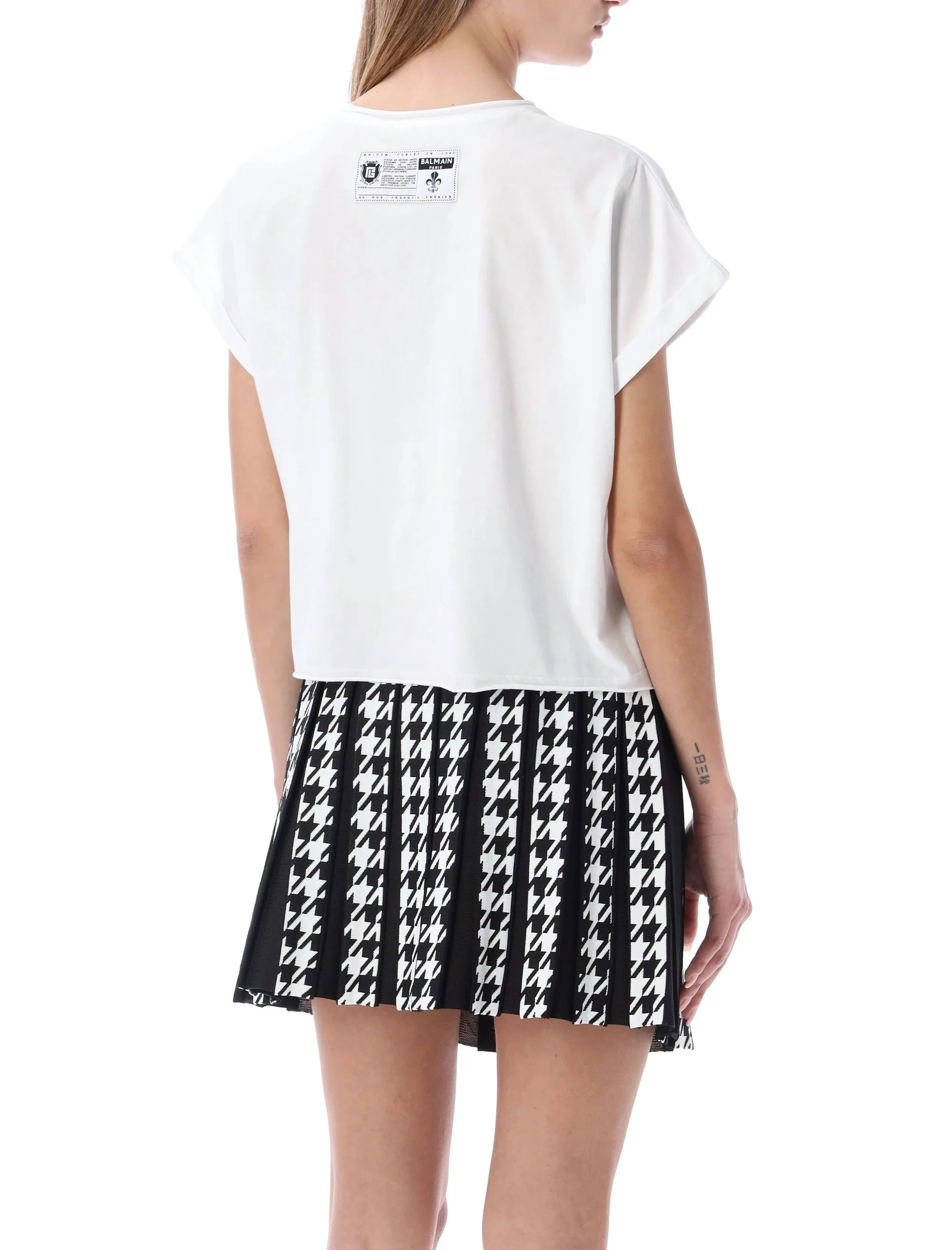Balmain Graffiti Printed Cropped T-Shirt
