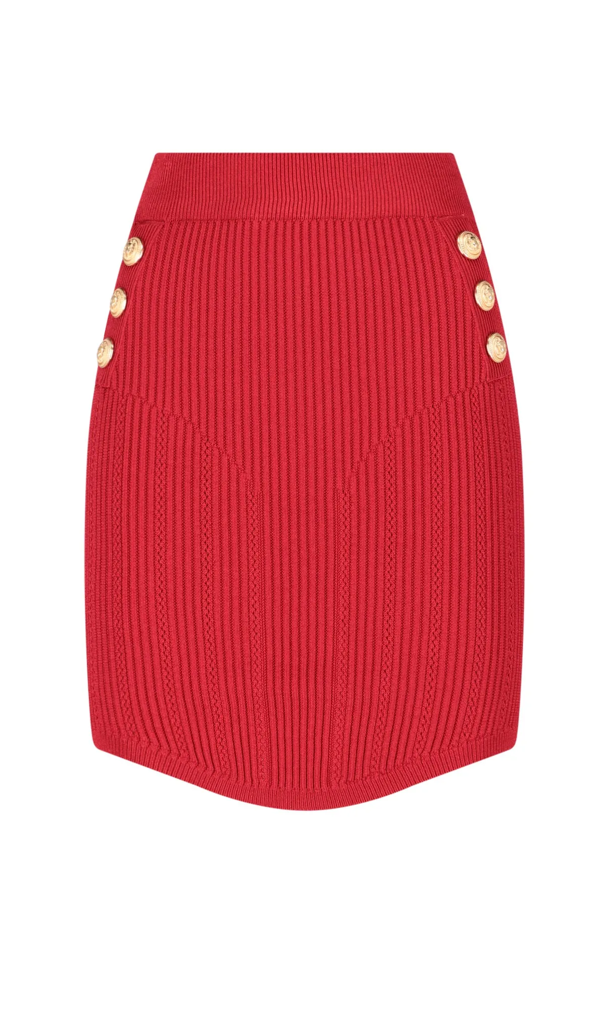 Balmain High Waist Knit Mini Skirt