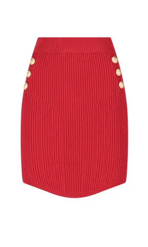 Balmain High Waist Knit Mini Skirt