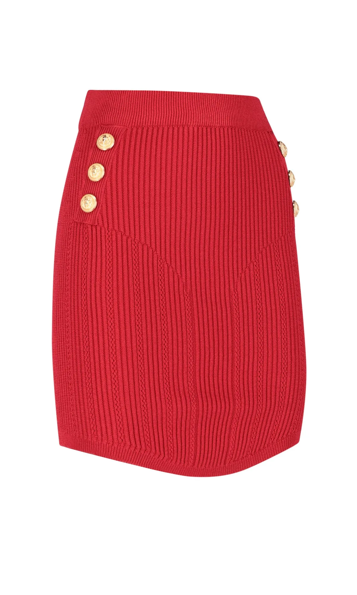 Balmain High Waist Knit Mini Skirt