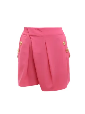 Balmain High Waisted Asymmetric Shorts