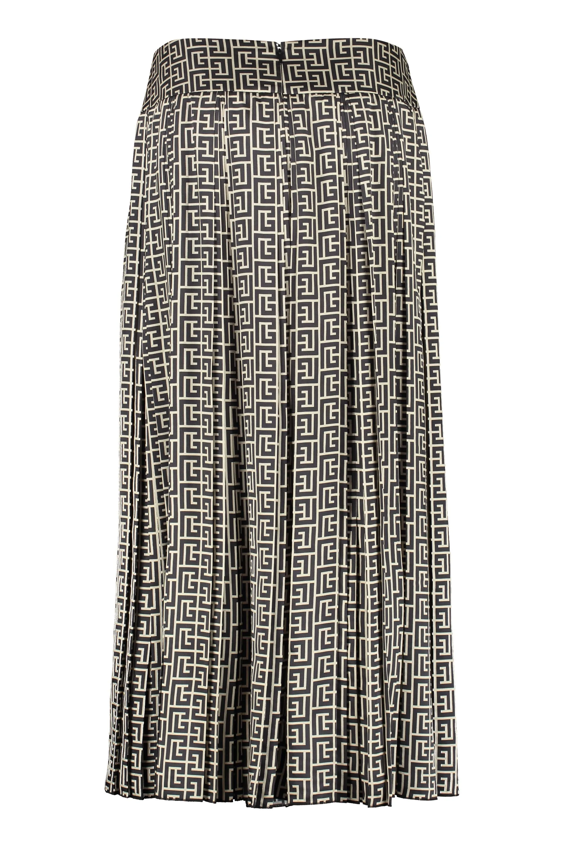 Balmain High Waisted Pleated Skirt