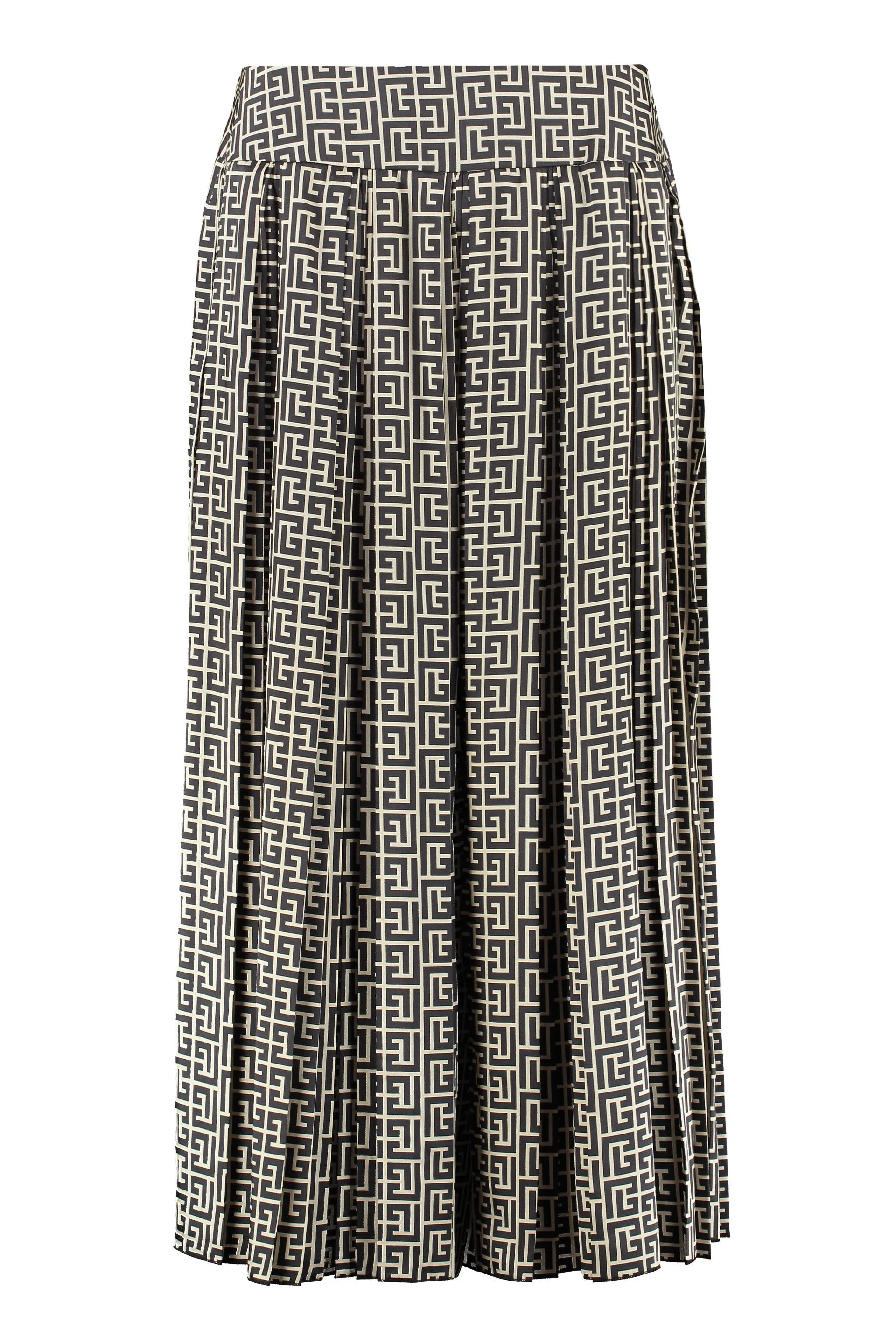 Balmain High Waisted Pleated Skirt