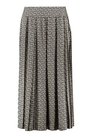 Balmain High Waisted Pleated Skirt