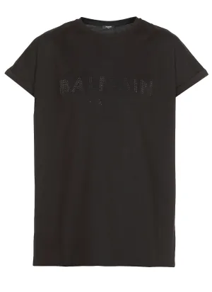 Balmain Logo Embellished Crewneck T-Shirt
