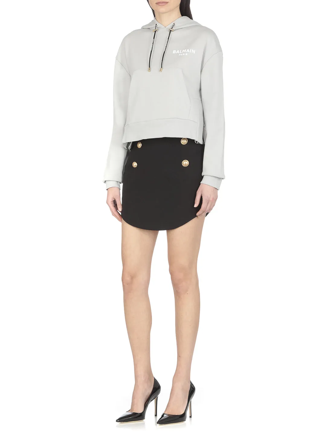 Balmain Logo Flocked Hoodie