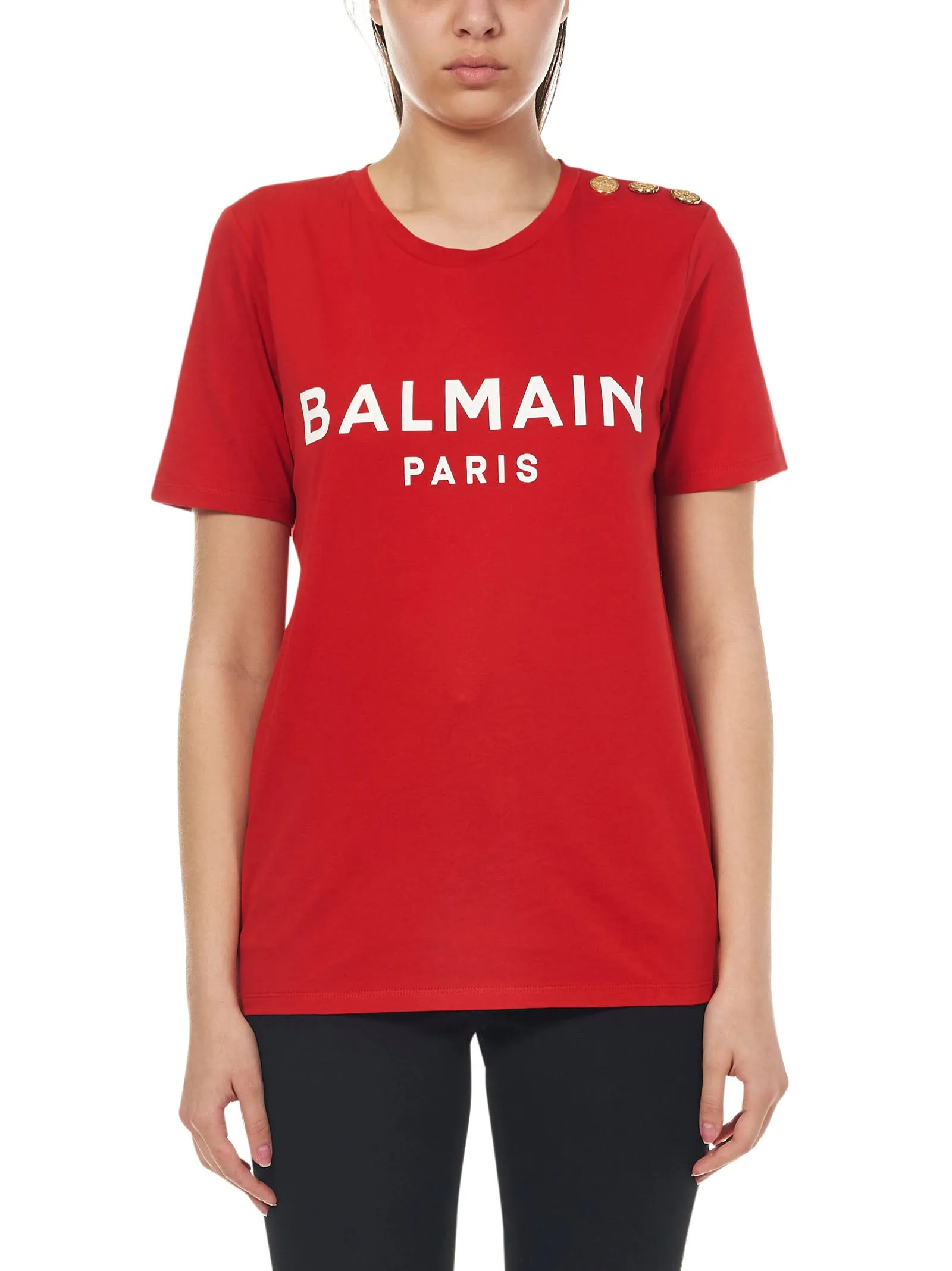 Balmain Logo Printed Crewneck T-Shirt