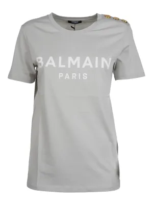 Balmain Logo Printed Crewneck T-Shirt