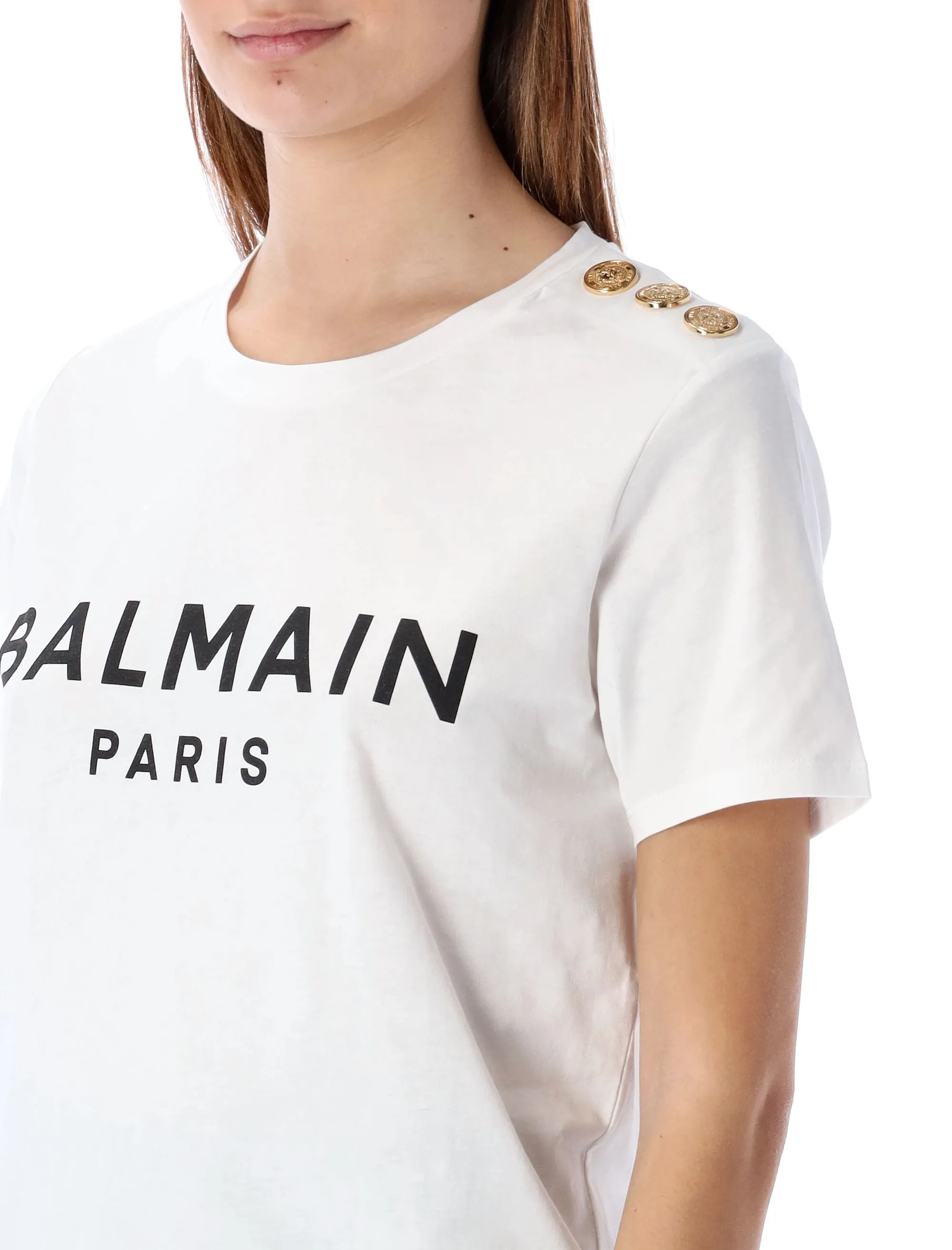 Balmain Logo Printed Crewneck T-Shirt