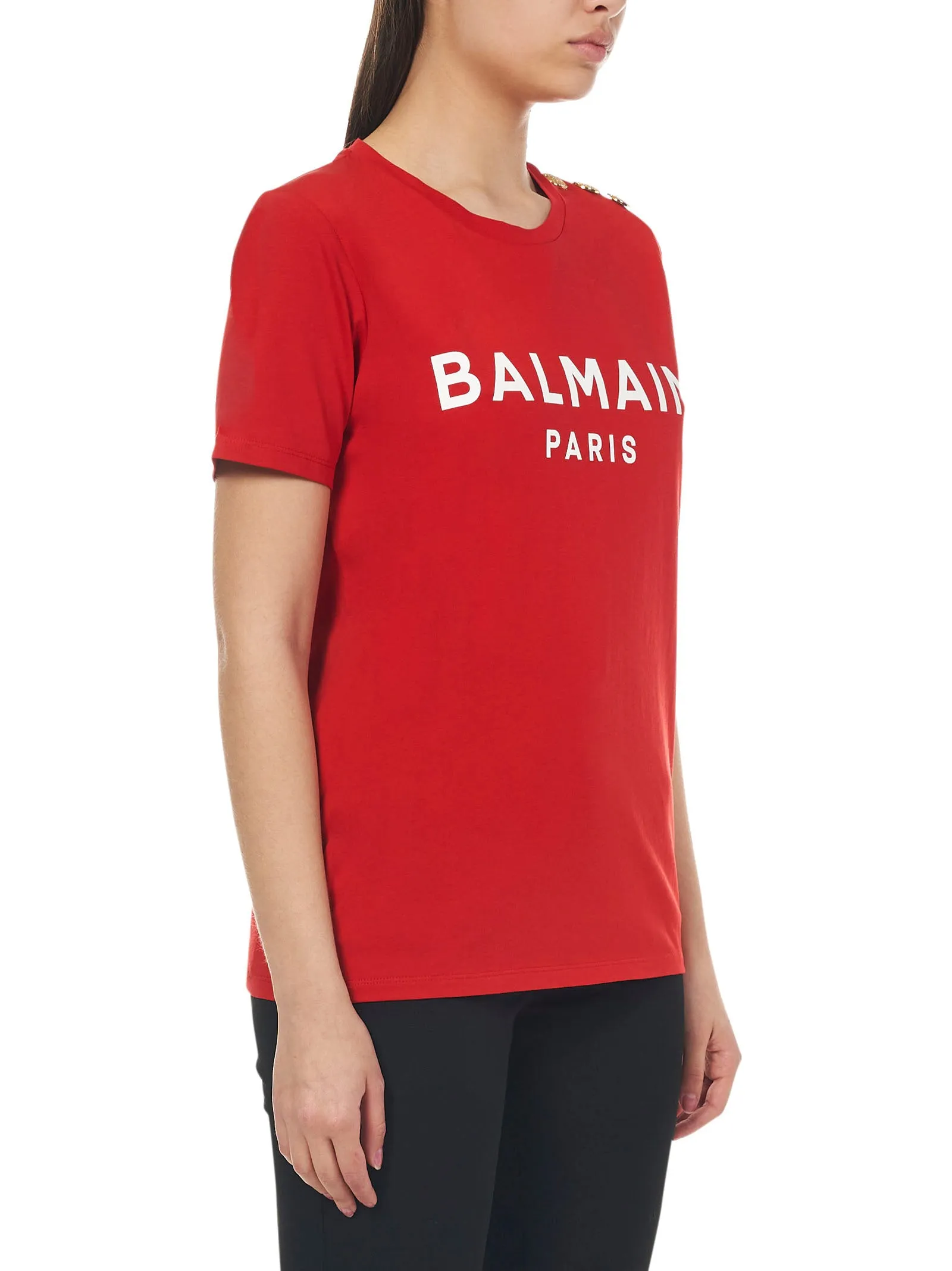 Balmain Logo Printed Crewneck T-Shirt