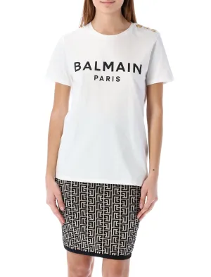 Balmain Logo Printed Crewneck T-Shirt