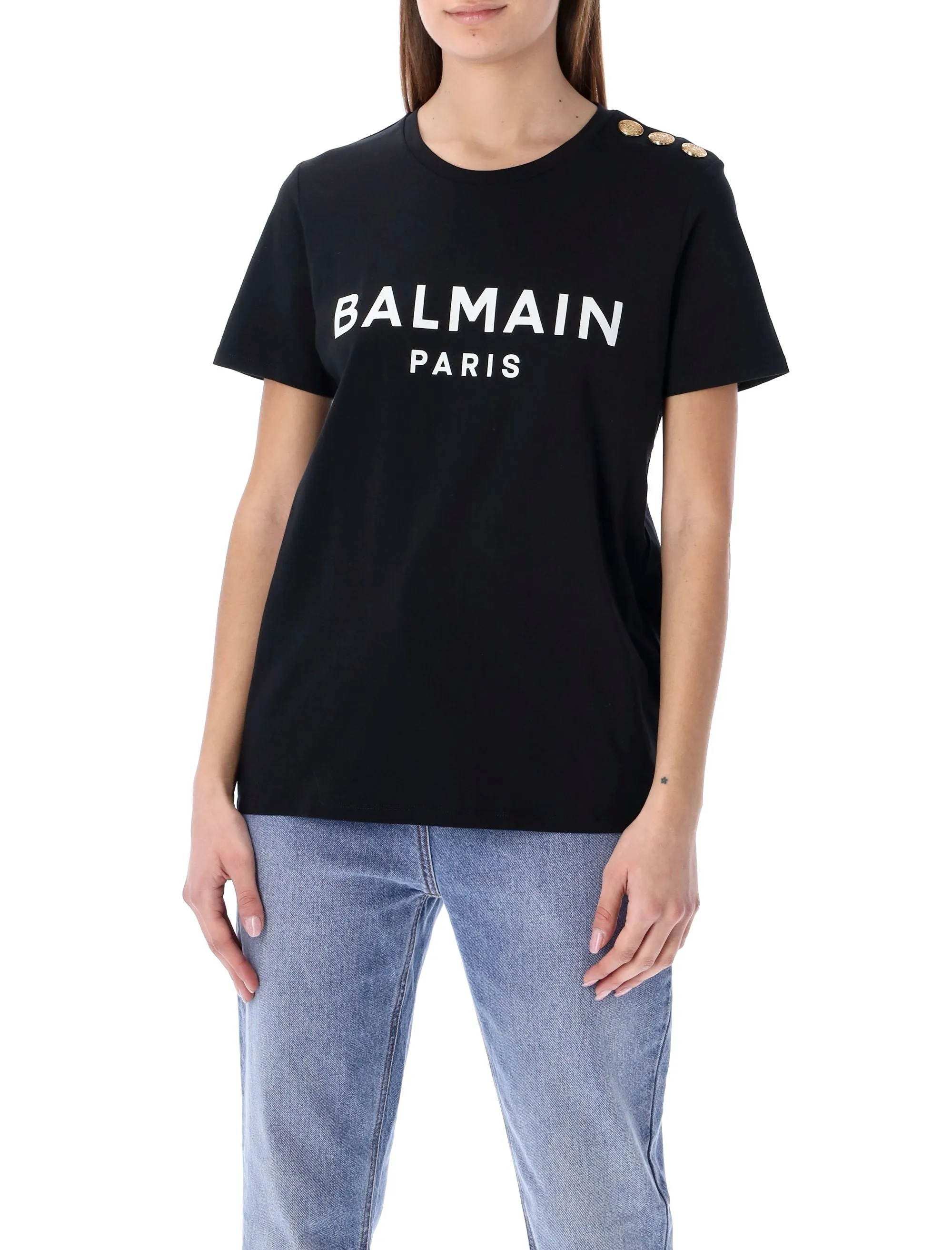 Balmain Logo Printed Crewneck T-Shirt