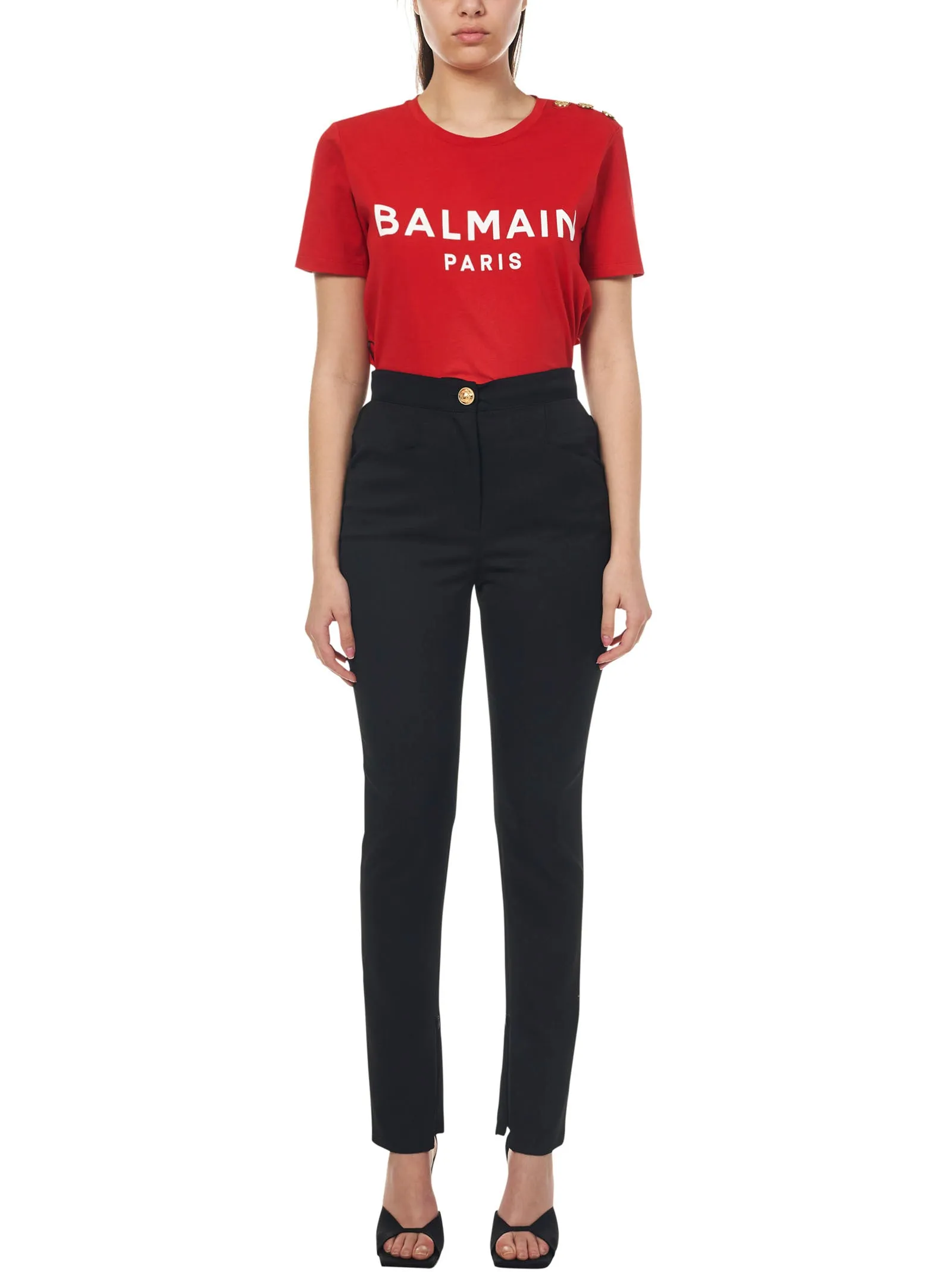 Balmain Logo Printed Crewneck T-Shirt