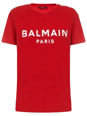 Balmain Logo Printed Crewneck T-Shirt