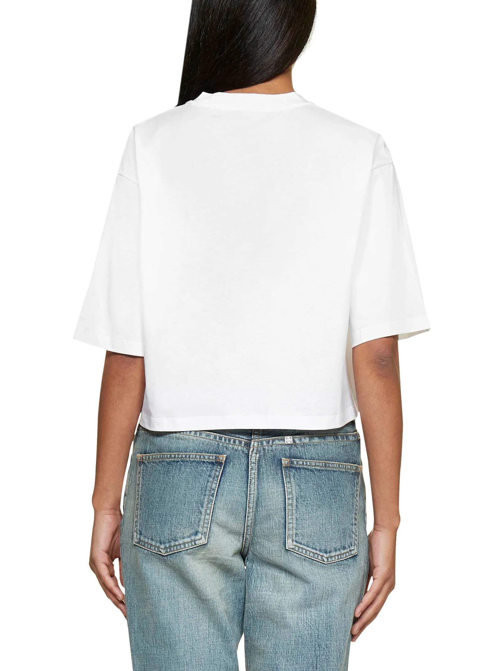 Balmain Logo Printed Cropped T-Shirt